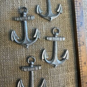 Silver Tone Anchor Pendant Set